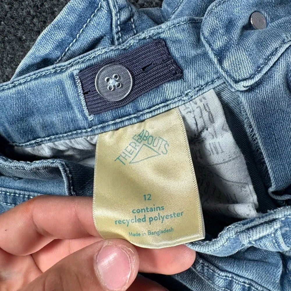 Thereabouts Mini Skirt Womens 12‎ Blue Denim Cotton Stretch Light Wash Outdoor